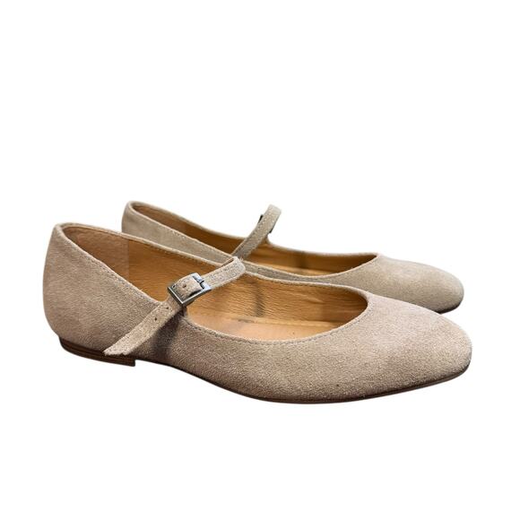 Crown Vintage Sillani Suede Mary Jane Flat Taupe Size 7 - Picture 3 of 8